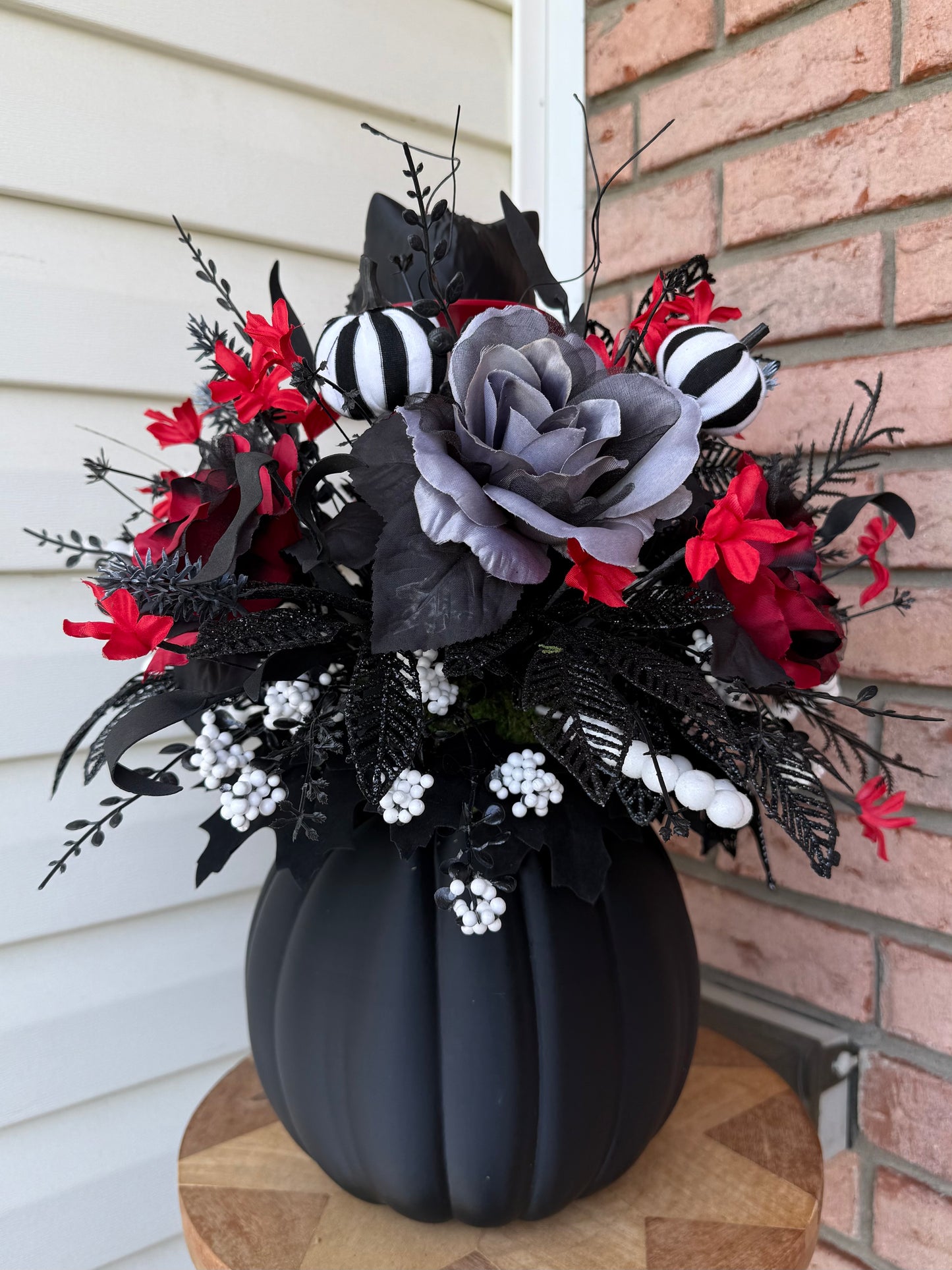 Made to Order for Karen-                     Sweet Halloween Centerpiece with Exclusive Light-Up Kitty Pumpkin & Dracula Cat