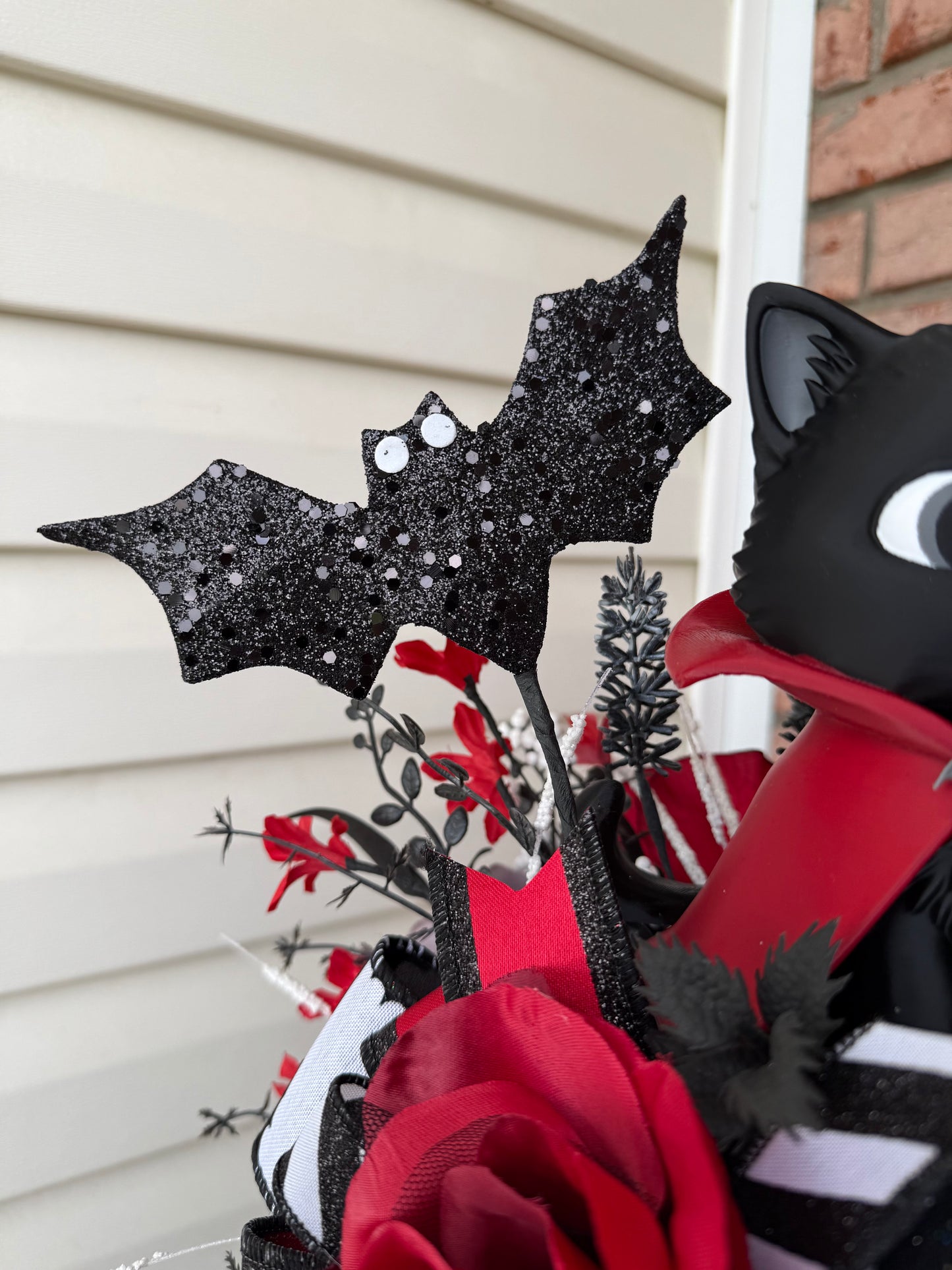 ***Made to Order**** Halloween Centerpiece with Exclusive Light-Up Kitty Pumpkin & Dracula Cat