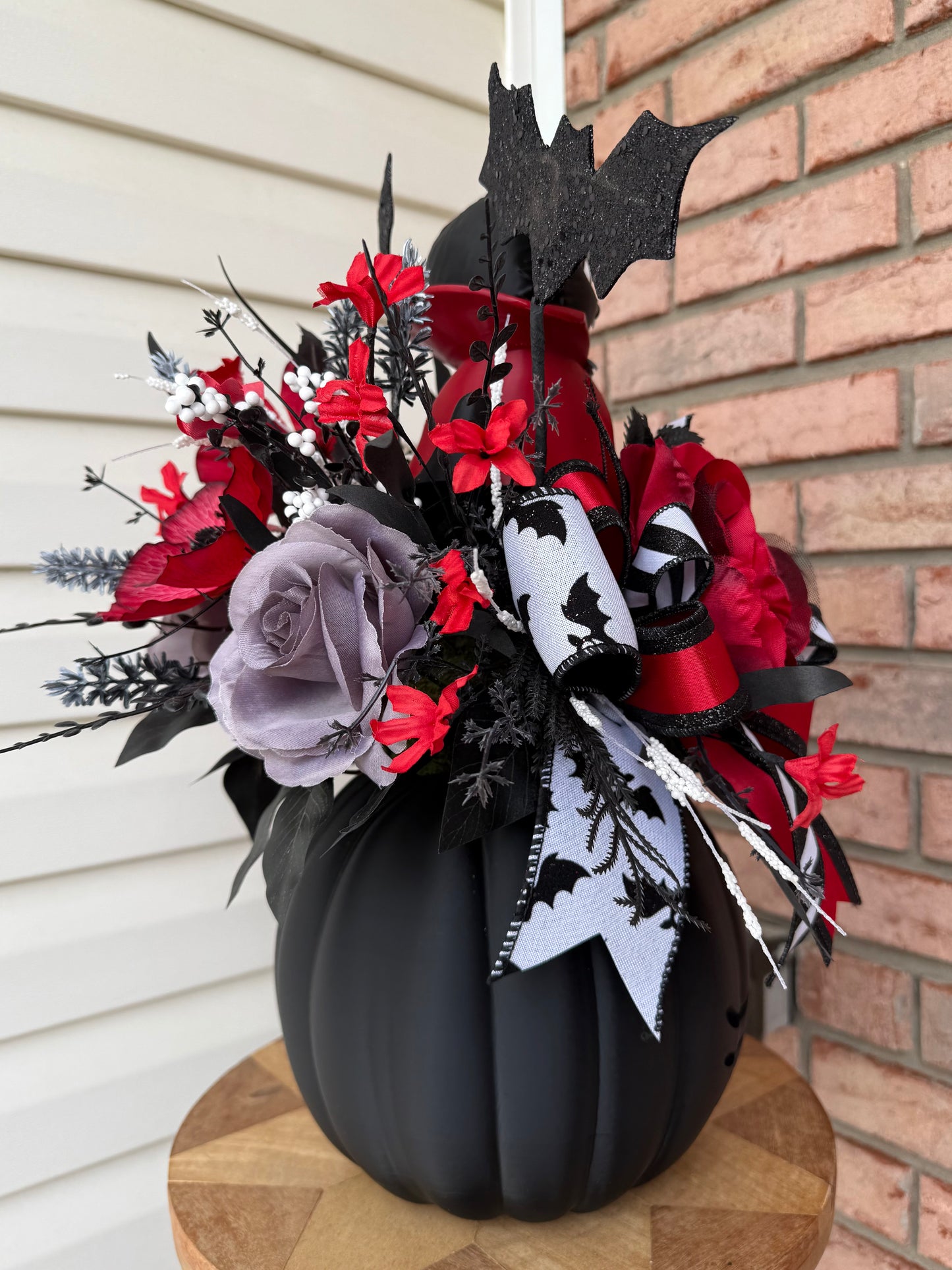 ***Made to Order**** Halloween Centerpiece with Exclusive Light-Up Kitty Pumpkin & Dracula Cat
