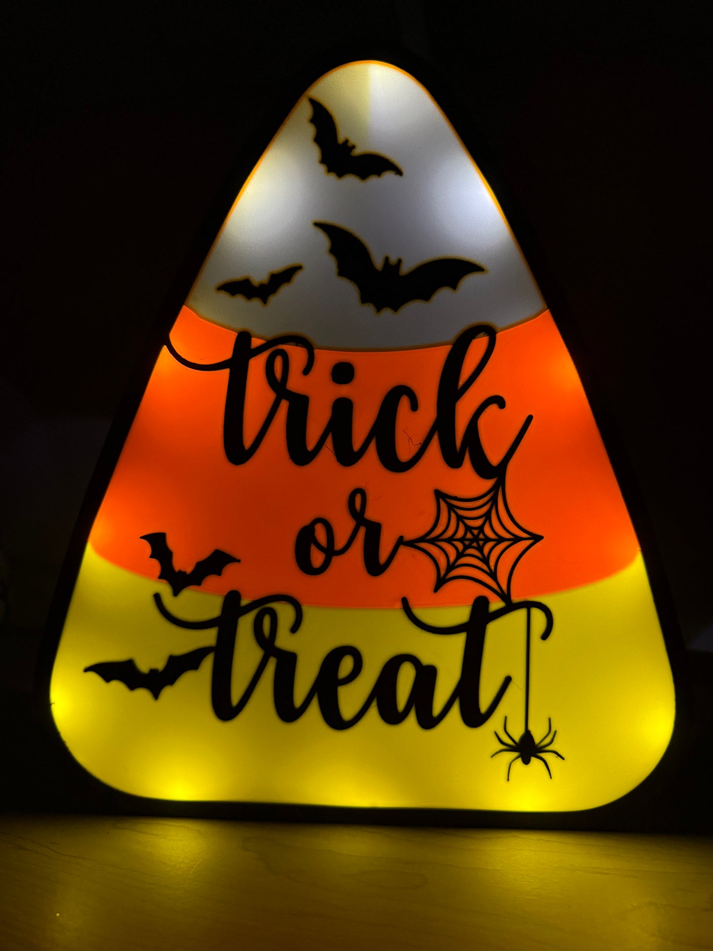 Trick or Treat Candy Corn Light Box with Remote- Battery Operated