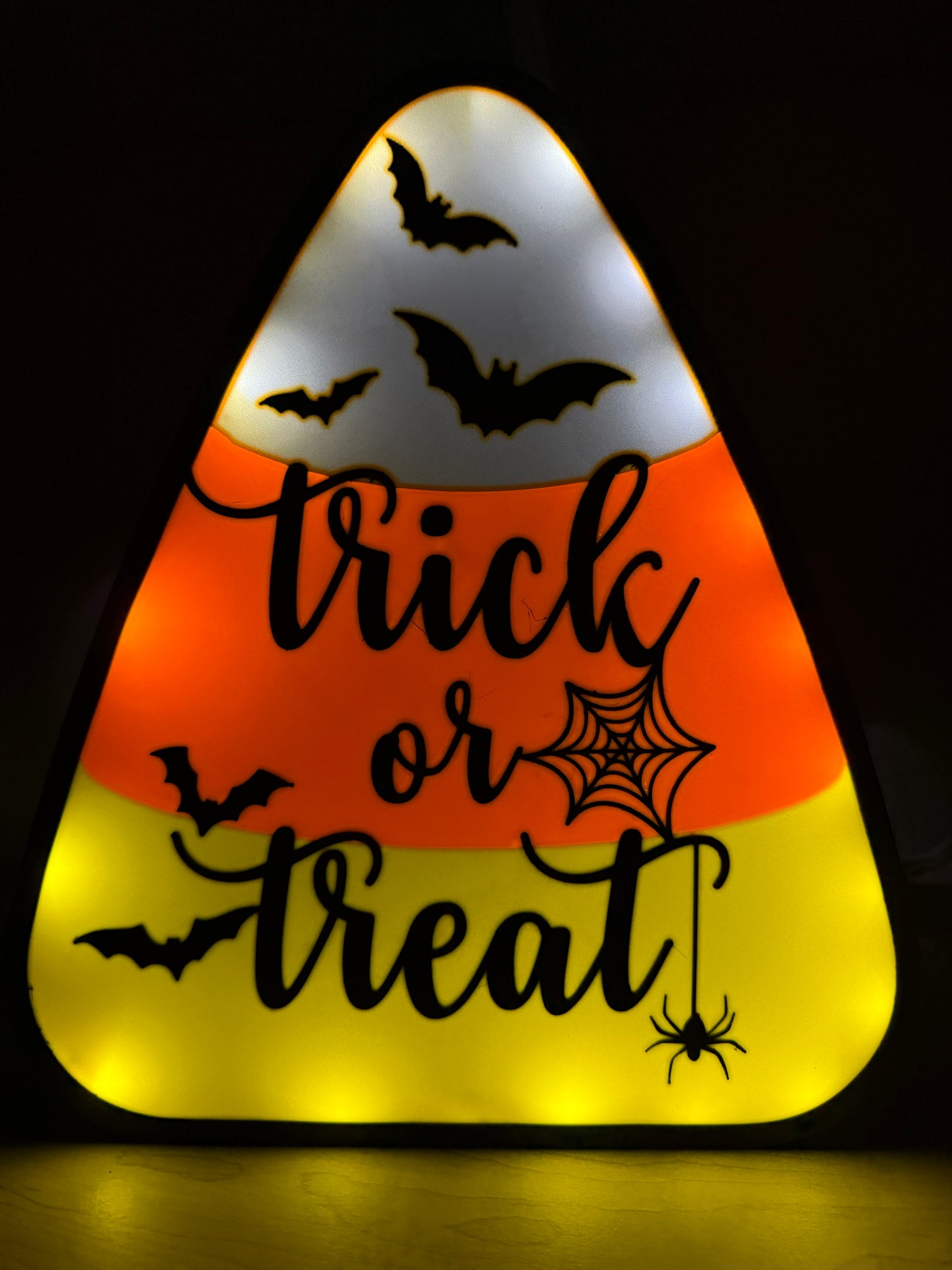 Trick or Treat Candy Corn Light Box with Remote- Battery Operated