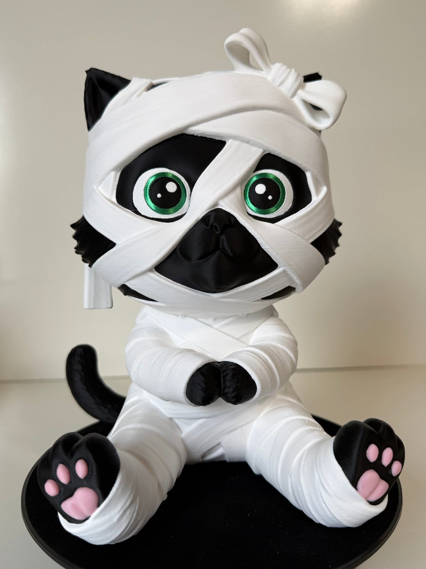 9” Mummy Kitty – Spooky Season 3D-Printed Decor.