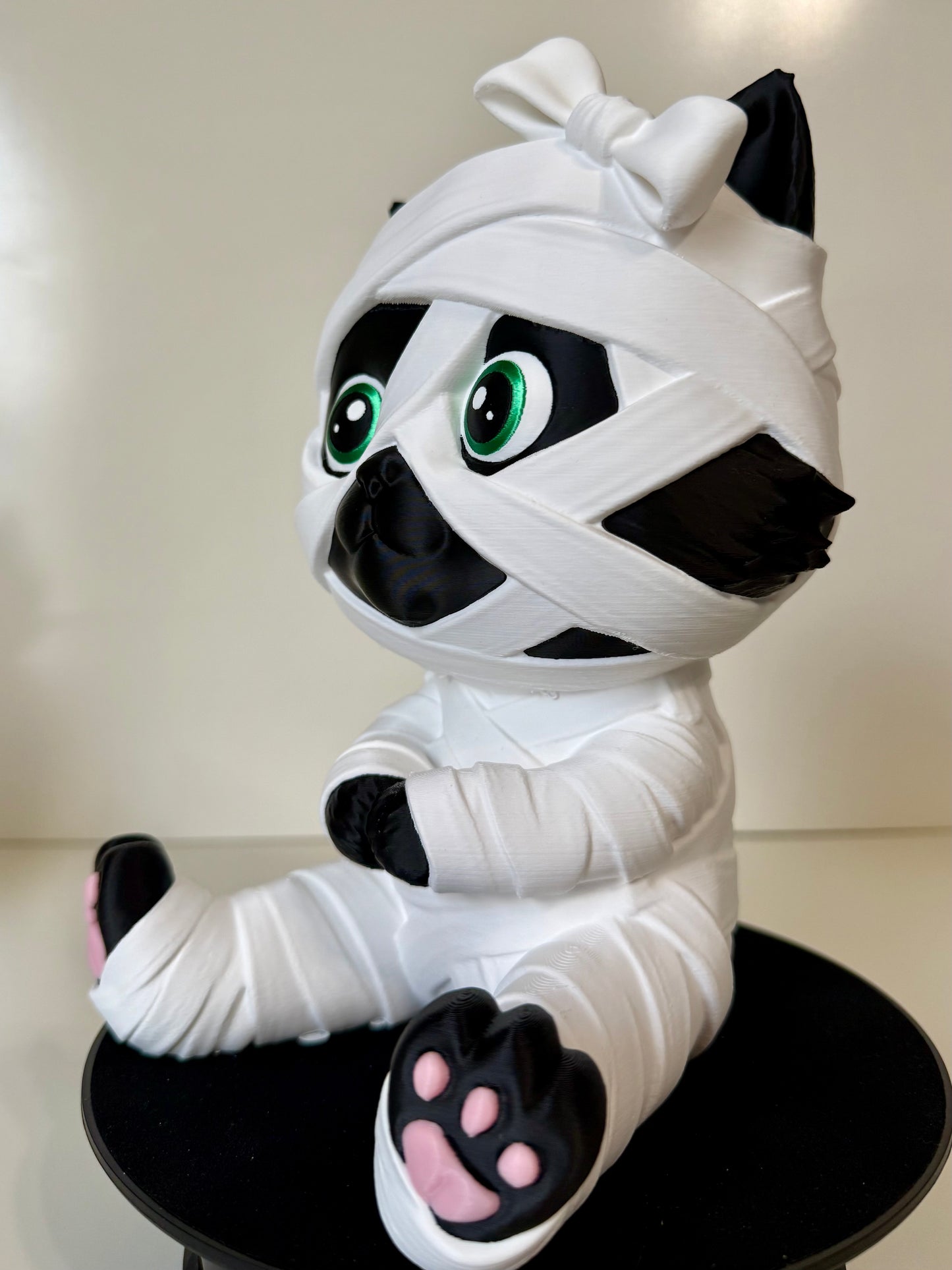 9” Mummy Kitty – Spooky Season 3D-Printed Decor.