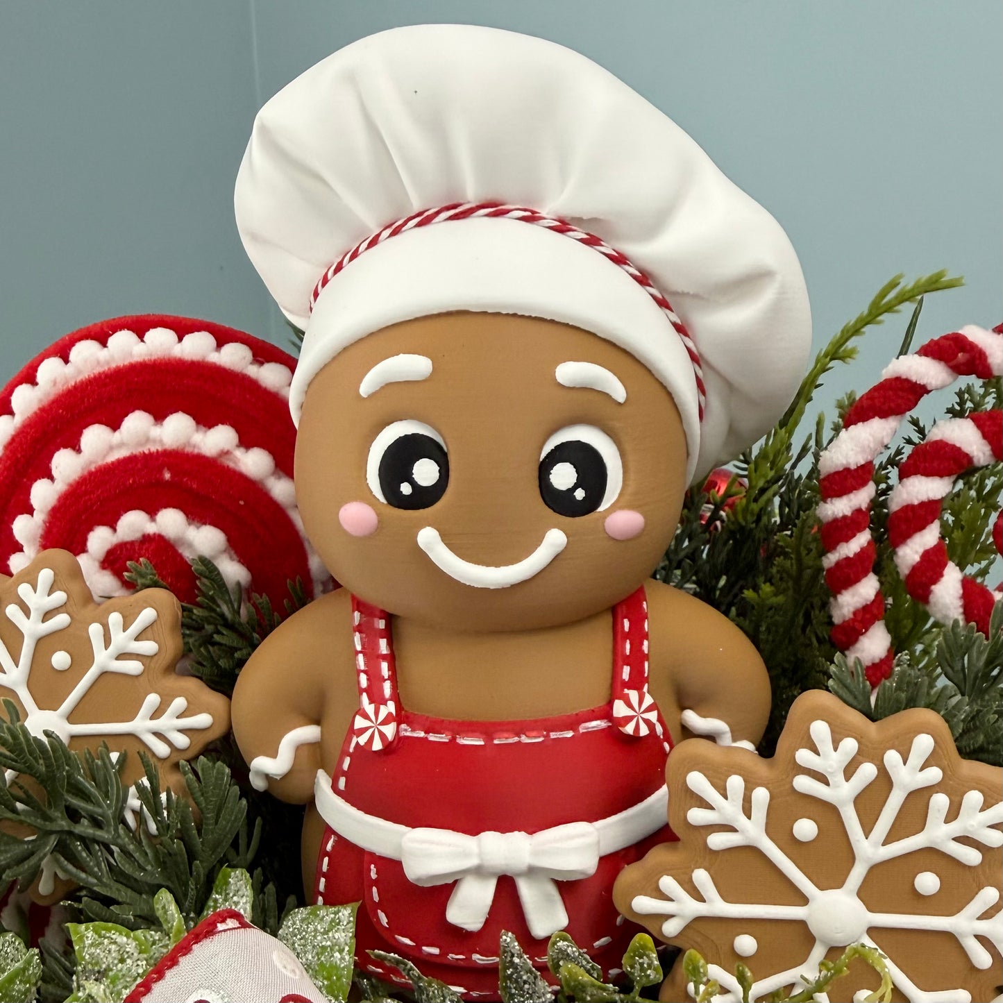 Gingerbread Bakery & Snowflake Winter Floral Arrangement