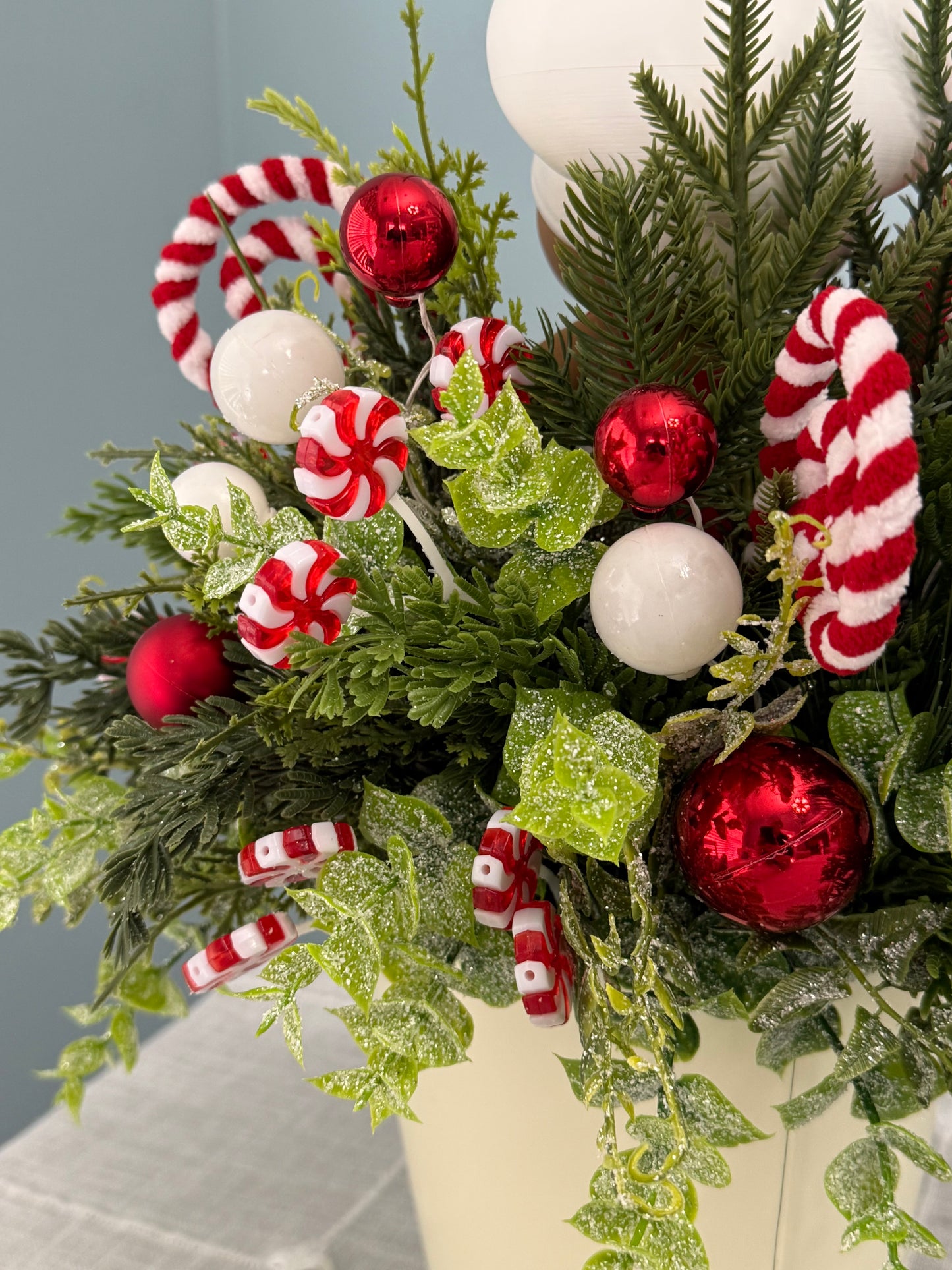 Gingerbread Bakery & Snowflake Winter Floral Arrangement Girl
