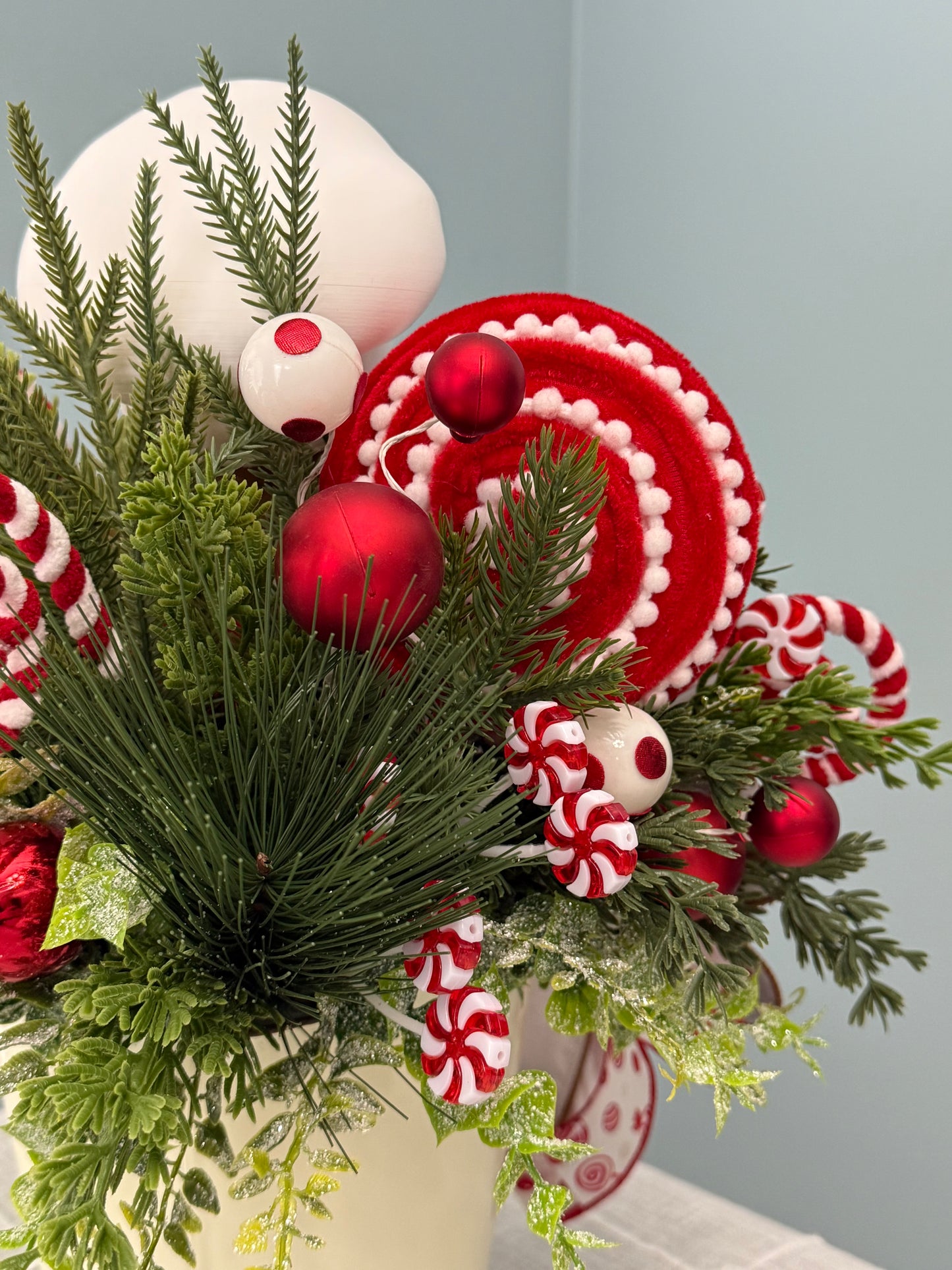 Gingerbread Bakery & Snowflake Winter Floral Arrangement Girl