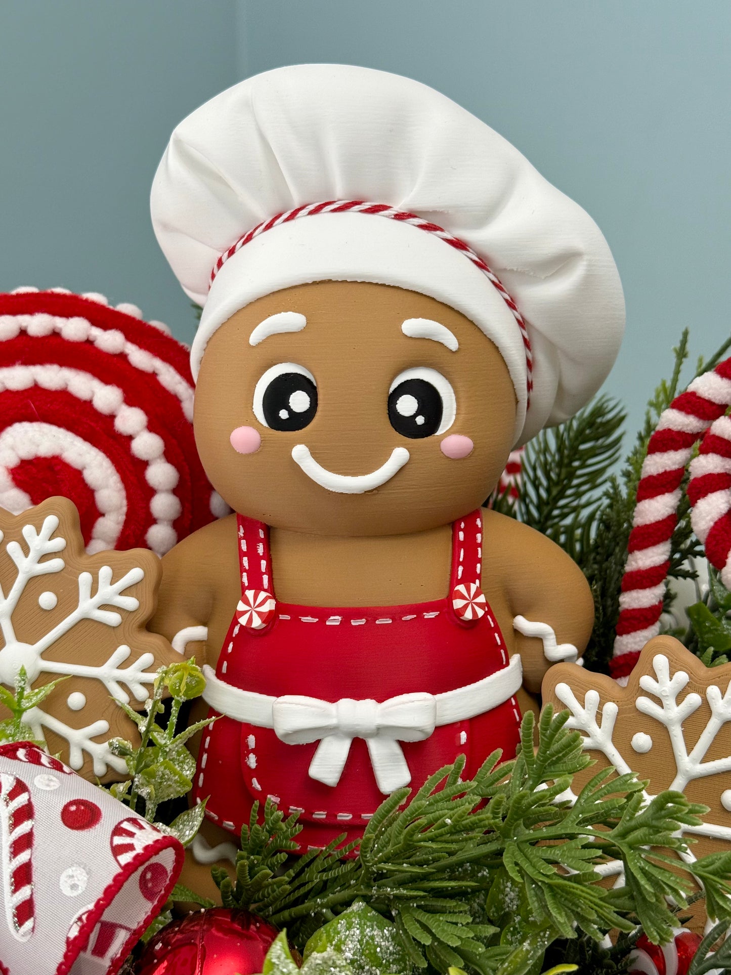 Gingerbread Bakery & Snowflake Winter Floral Arrangement