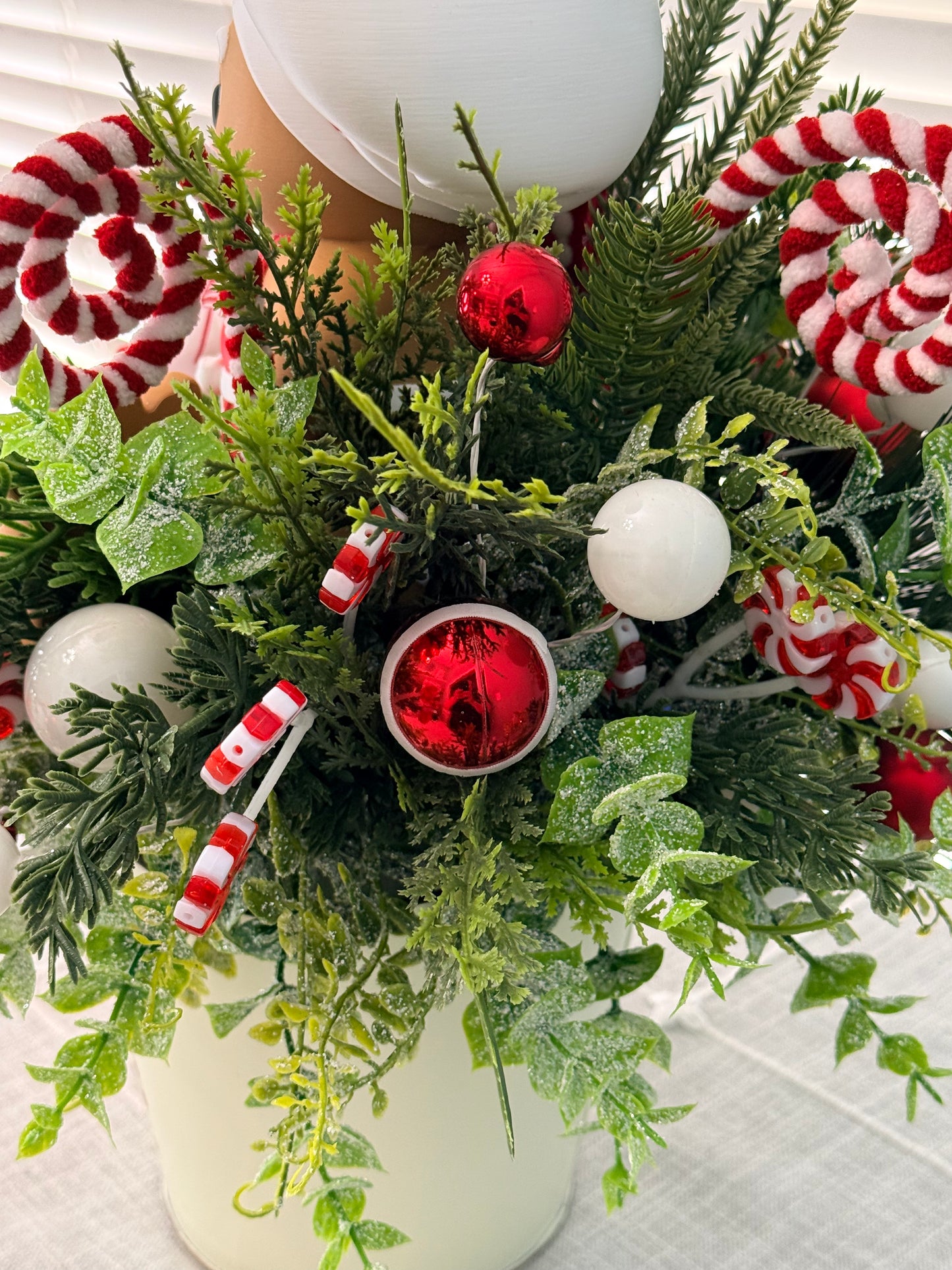 Gingerbread Bakery & Snowflake Winter Floral Arrangement