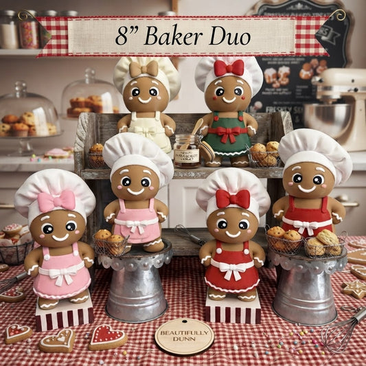8" Gingerbread Baker Duo Bundle (Boy & Girl Set)