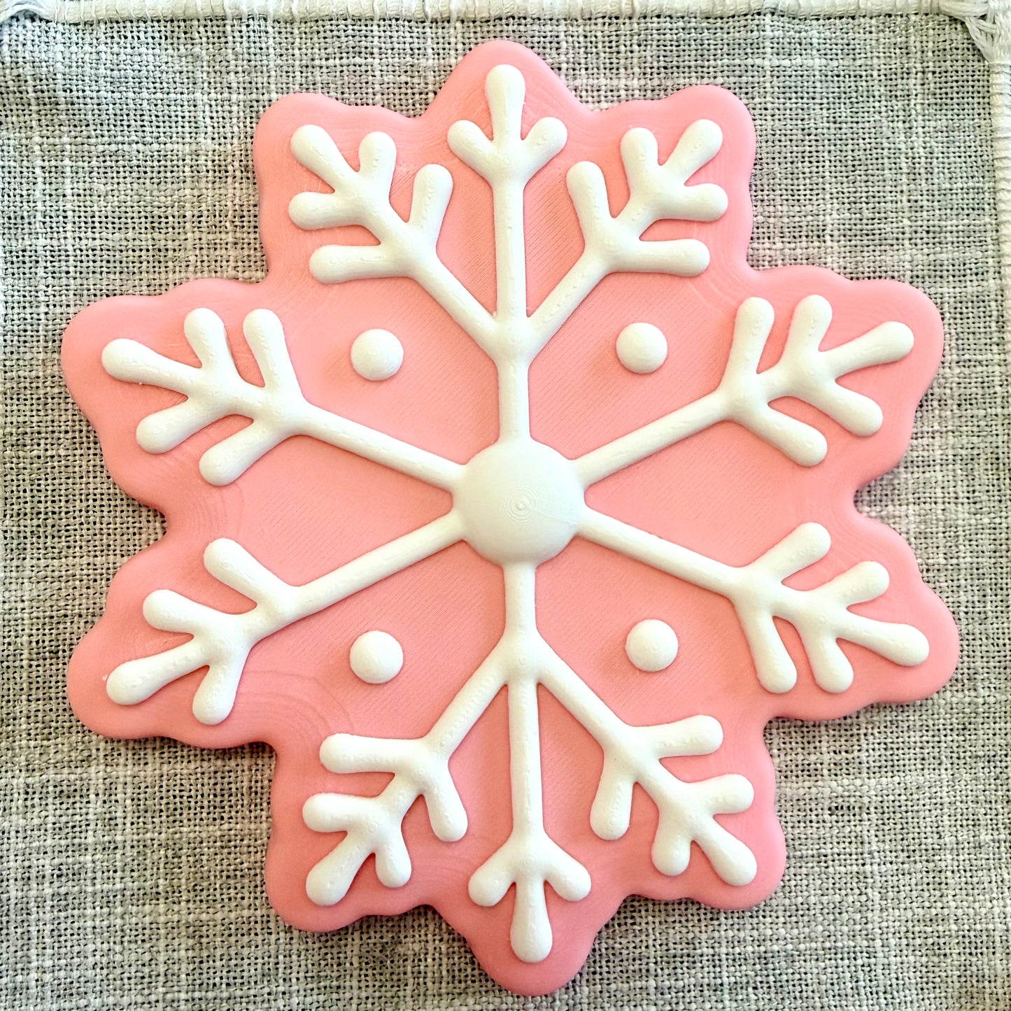 Frosted Snowflake Cookie 3D Printed Holiday Accent