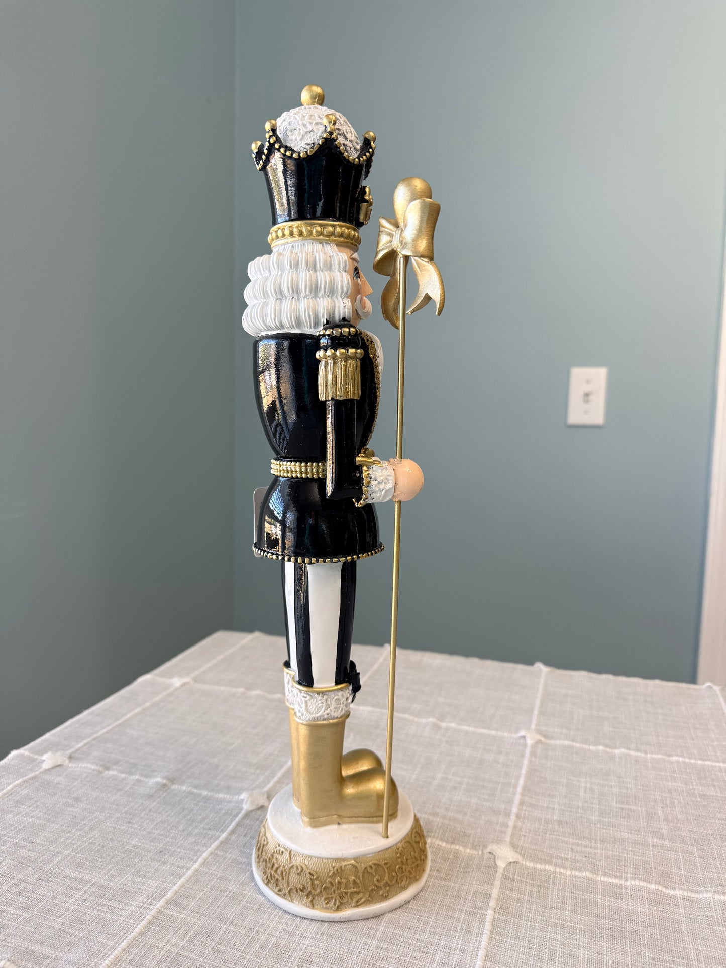 RAZ Imports 17.75" Grand Black & White Bow Nutcracker