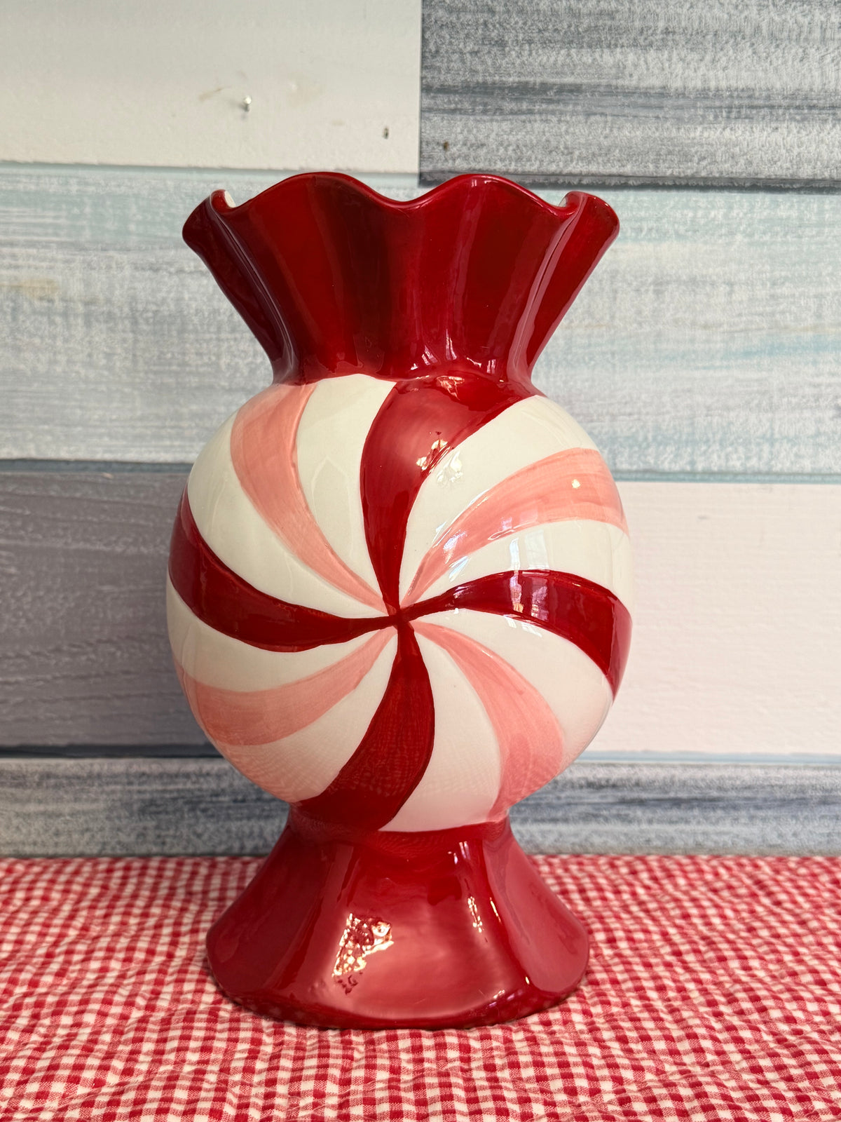 10" Peppermint Vase
