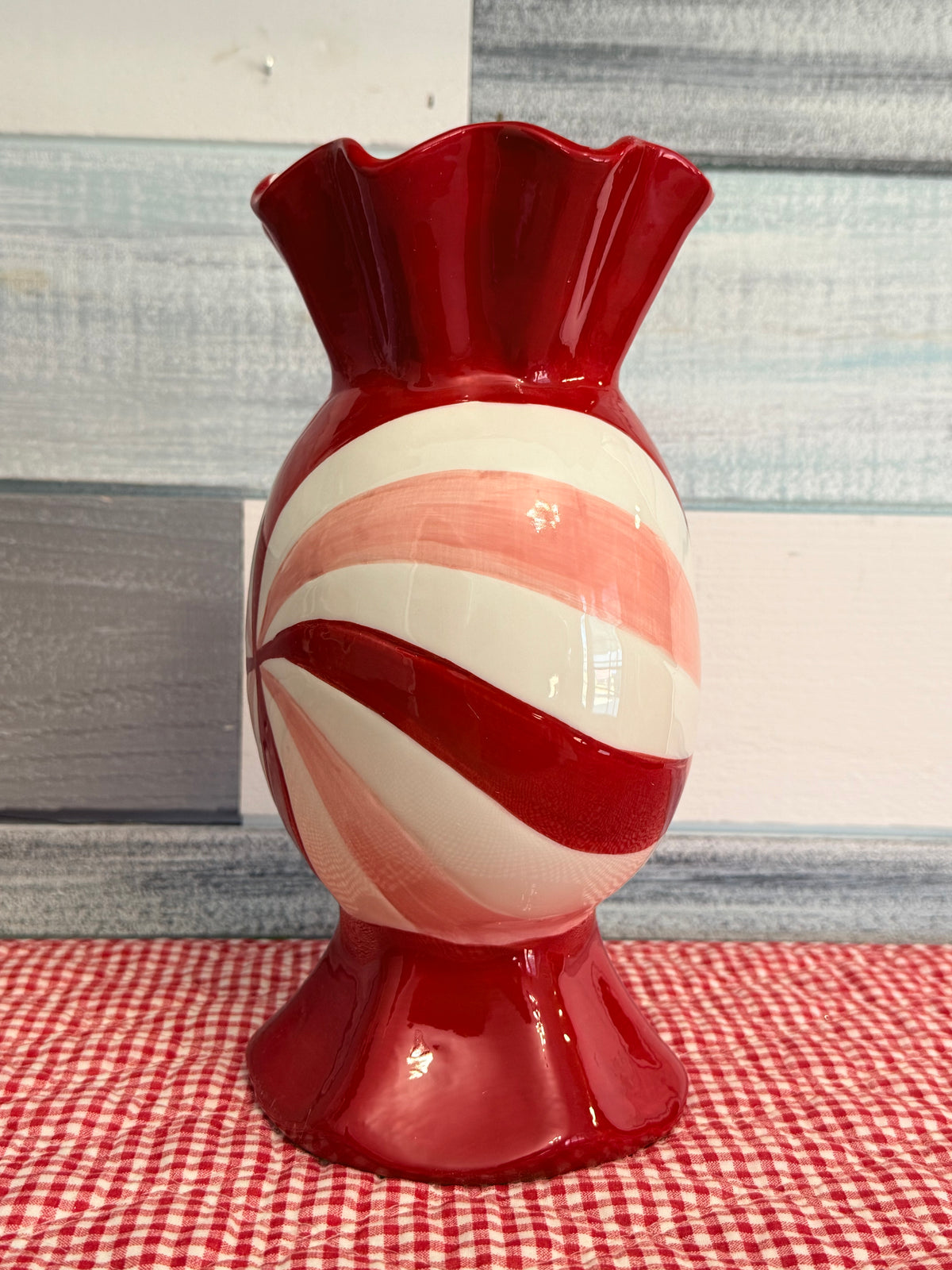 10" Peppermint Vase