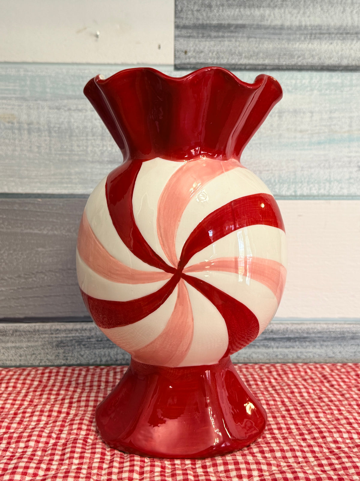 10" Peppermint Vase