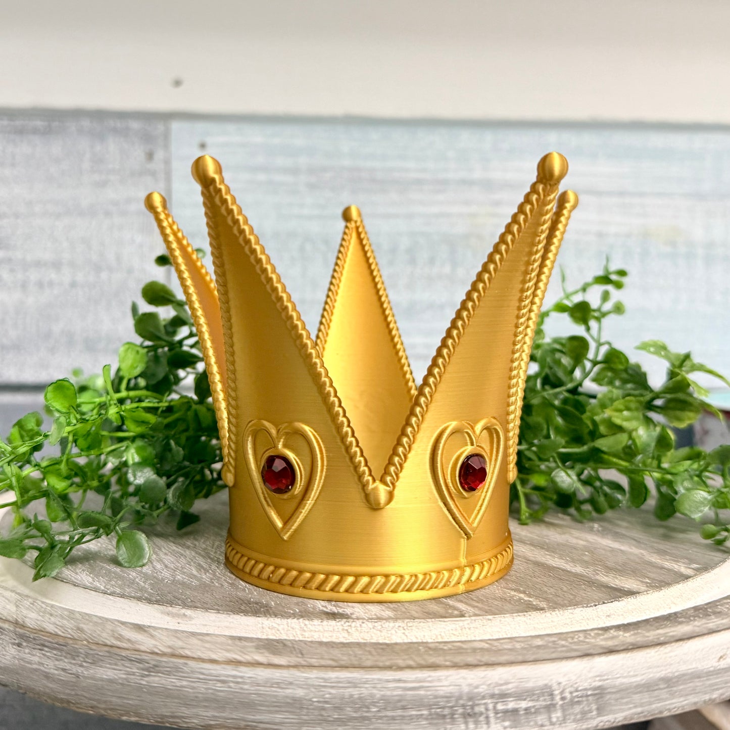 3D Printed Golden Heart Crown