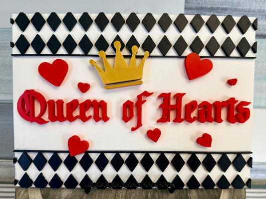 Queen of Hearts 3D Harlequin Sign