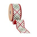 2 1/2" Wired Dupioni Ribbon | Garden Bias Plaid w/ Red Backing | 10 Yard Roll