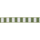 1 1/2" Wired Ribbon | Green Horizontal Stripe w/ Green Backing | 10 Yard Roll