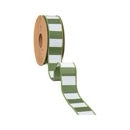 1 1/2" Wired Ribbon | Green Horizontal Stripe w/ Green Backing | 10 Yard Roll