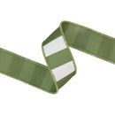 1 1/2" Wired Ribbon | Green Horizontal Stripe w/ Green Backing | 10 Yard Roll