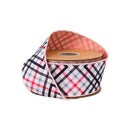 2 1/2" Wired Dupioni Ribbon | Bias Cut Pink and Black Plaid w/ Pink Backing | 10 Yard Roll