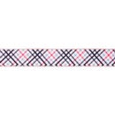 2 1/2" Wired Dupioni Ribbon | Bias Cut Pink and Black Plaid w/ Pink Backing | 10 Yard Roll