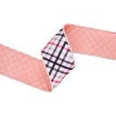2 1/2" Wired Dupioni Ribbon | Bias Cut Pink and Black Plaid w/ Pink Backing | 10 Yard Roll